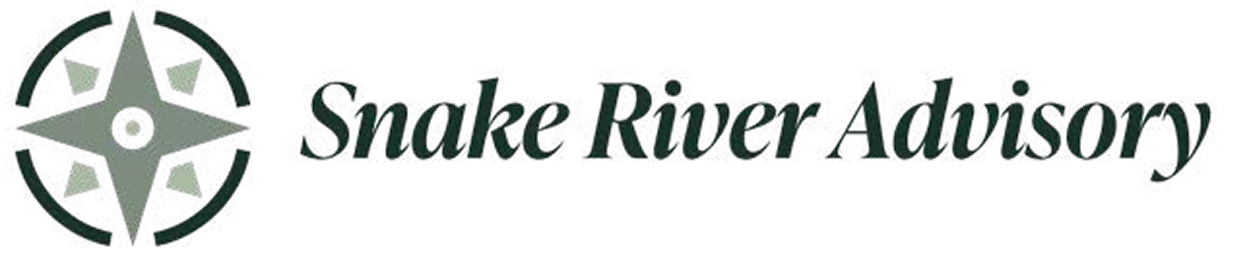 Snake River Advisory branding with stylized compass