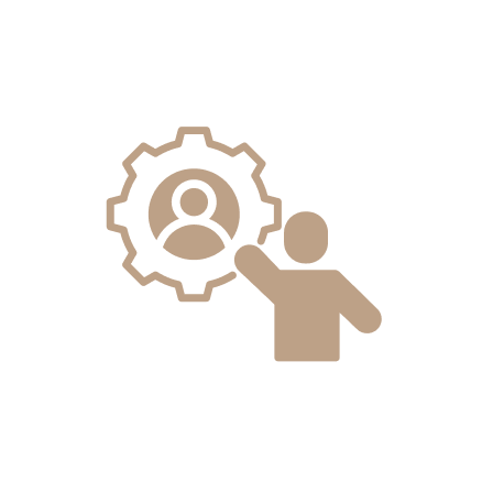 Person managing settings icon