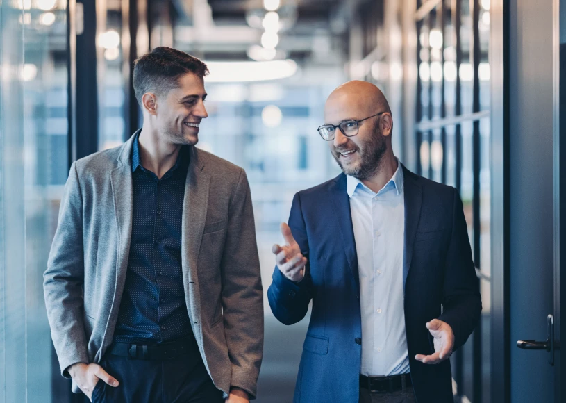 Two colleagues having a conversation